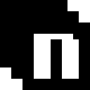 An animated Nudgital logo: A pixelated white lowercase letter "n" on top of three overlapping black squares, animated so each vertical line of pixels from left to right reverses colors after a slight delay, and then again, returning the image to its original colors.